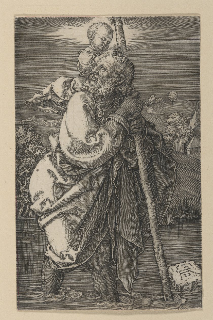 Sankt Kristoffer, vänd åt vänster av Albrecht Dürer