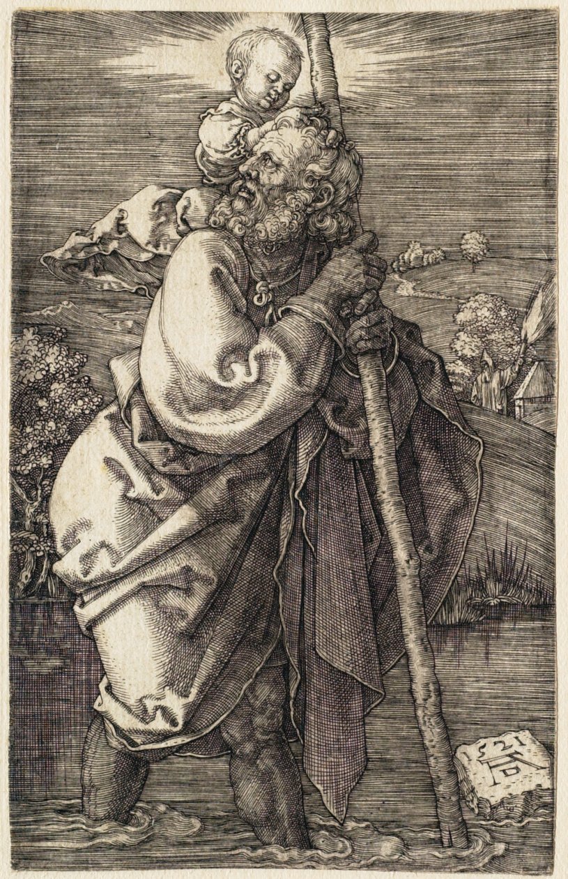 Sankt Kristoffer vänd åt vänster av Albrecht Dürer