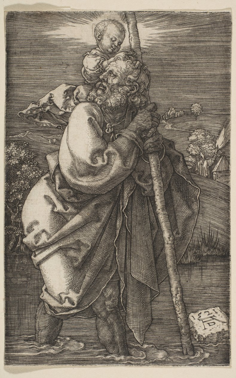 Saint Christopher Facing Left, 1521. av Albrecht Dürer