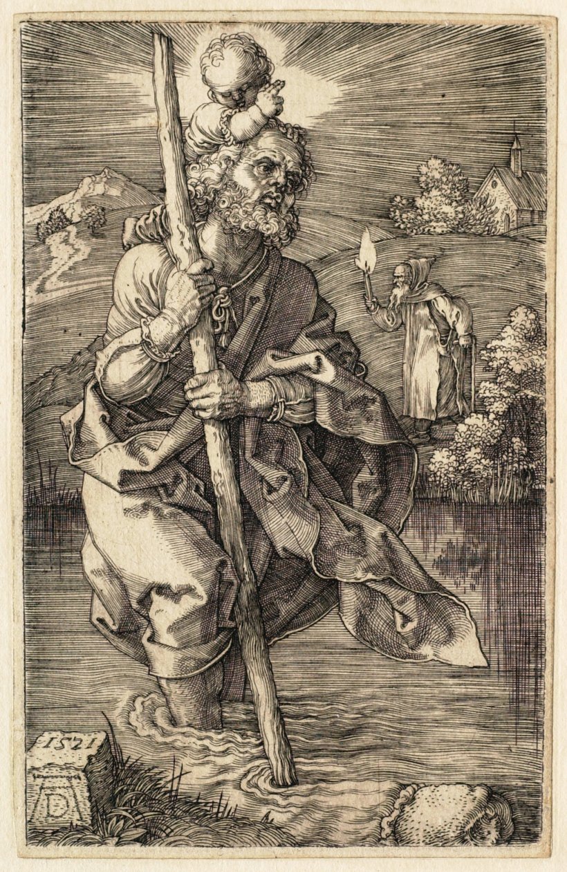 Sankt Kristoffer vänd åt höger av Albrecht Dürer