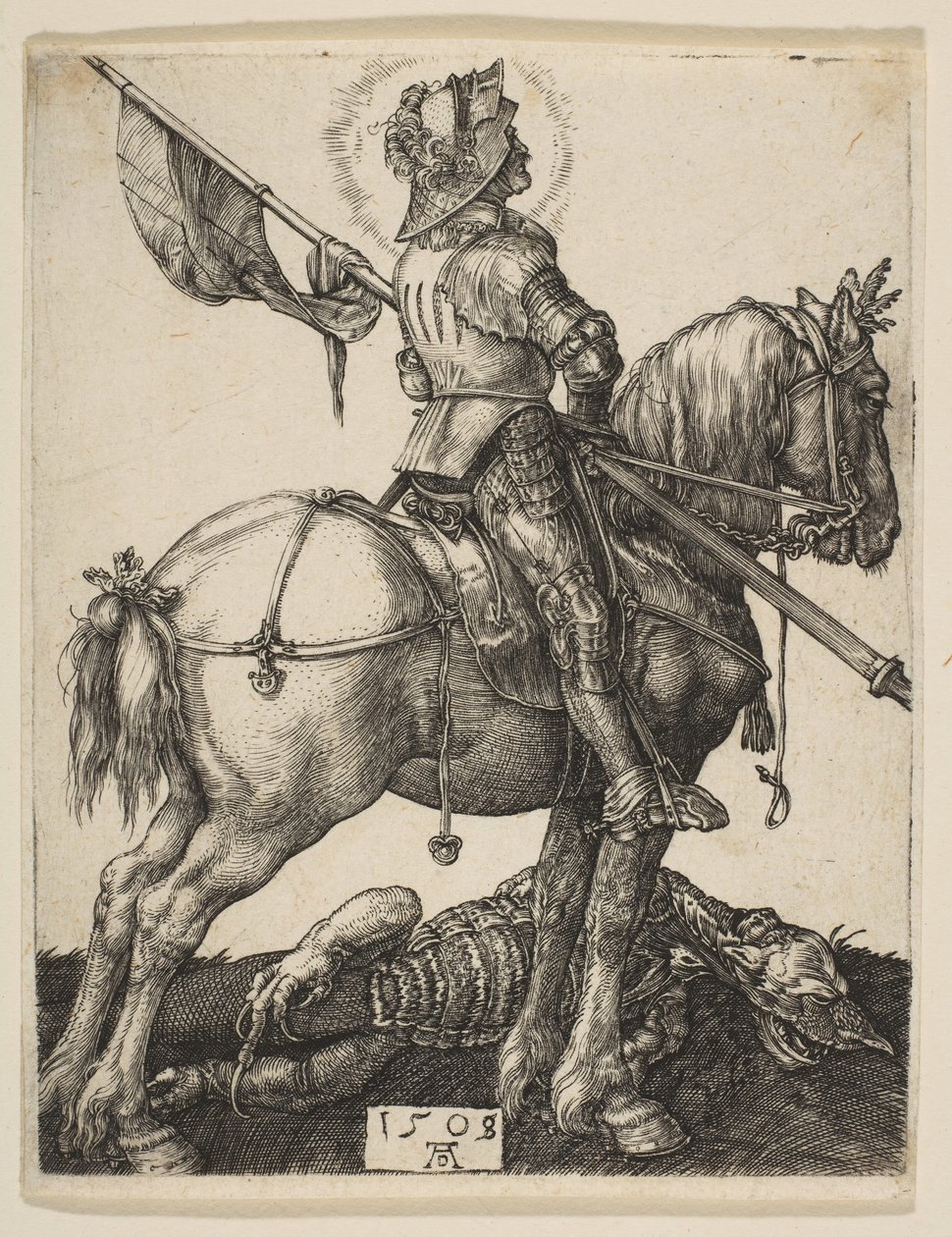 Sankt Georg till häst, 1505-8. av Albrecht Dürer