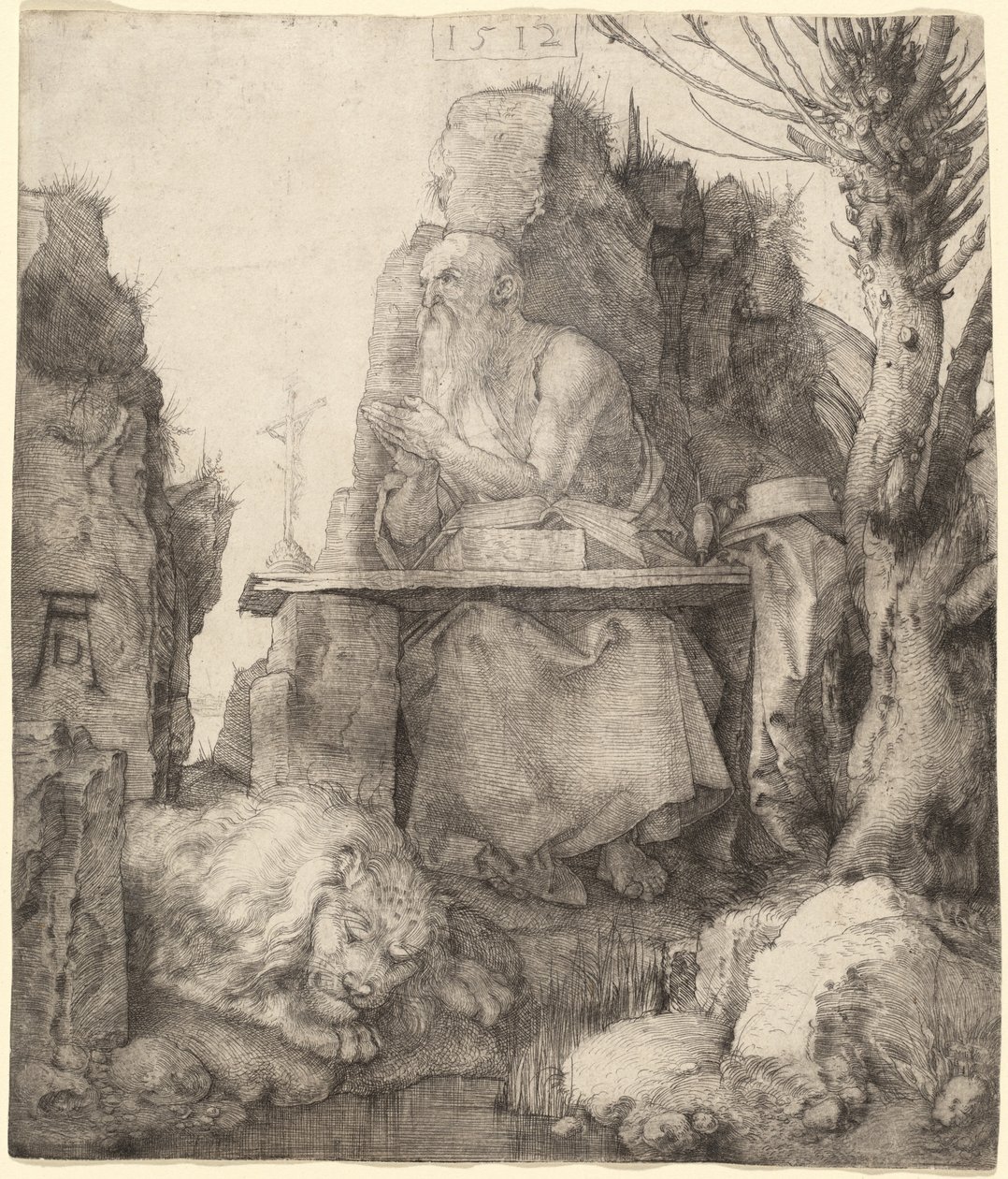 Saint Hieronymus vid Pollard Willow av Albrecht Dürer