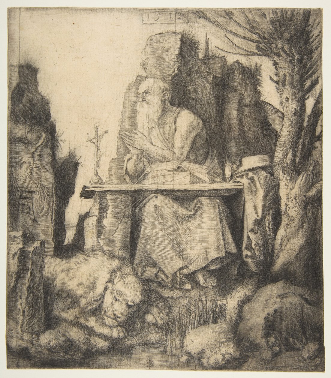 Sankt Hieronymus vid den pollarderade pilen av Albrecht Dürer