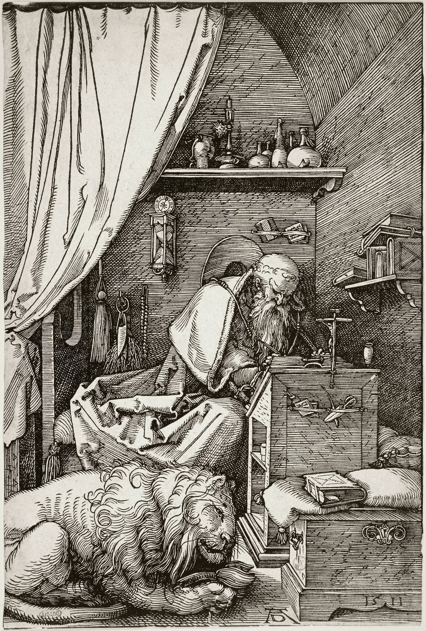 Heiliger Hieronymus in seiner Zelle (Bartsch 114) av Albrecht Dürer