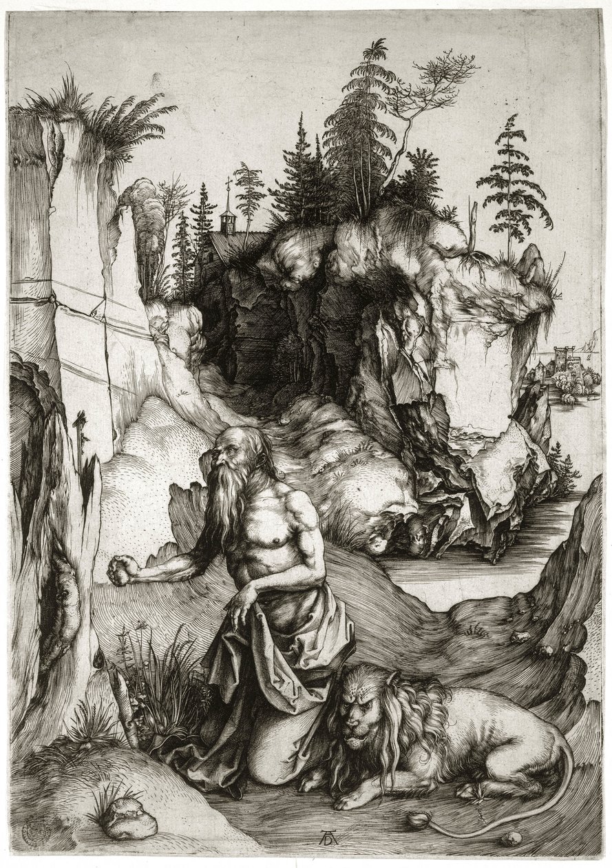 Den helige Hieronymus i botgöring (Bartsch 61) av Albrecht Dürer