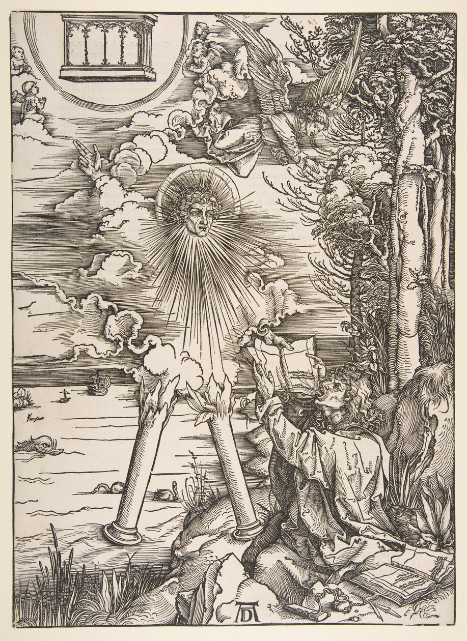 Sankt Johannes slukar boken, ur "Apokalypsen" av Albrecht Dürer