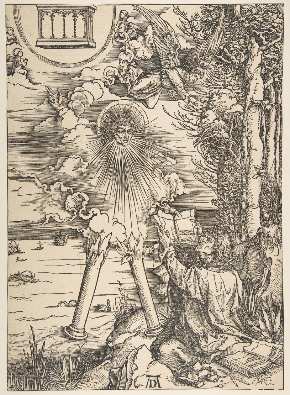 Saint John Swallowing the Book, från The Apocalypse, Latin Edition, 1511, 1511. av Albrecht Dürer