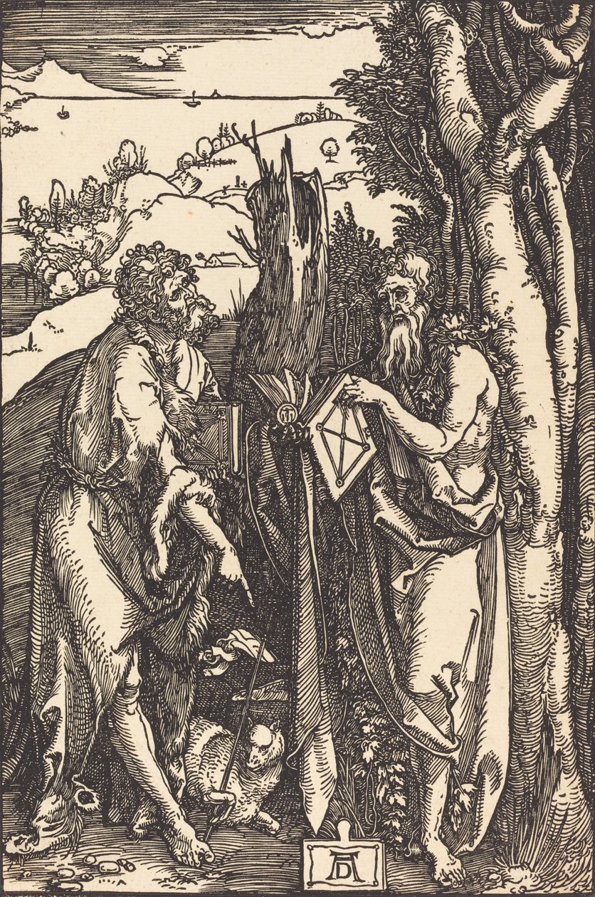 Sankt Johannes Döparen och Sankt Onuphrius, ca. 1504. av Albrecht Dürer