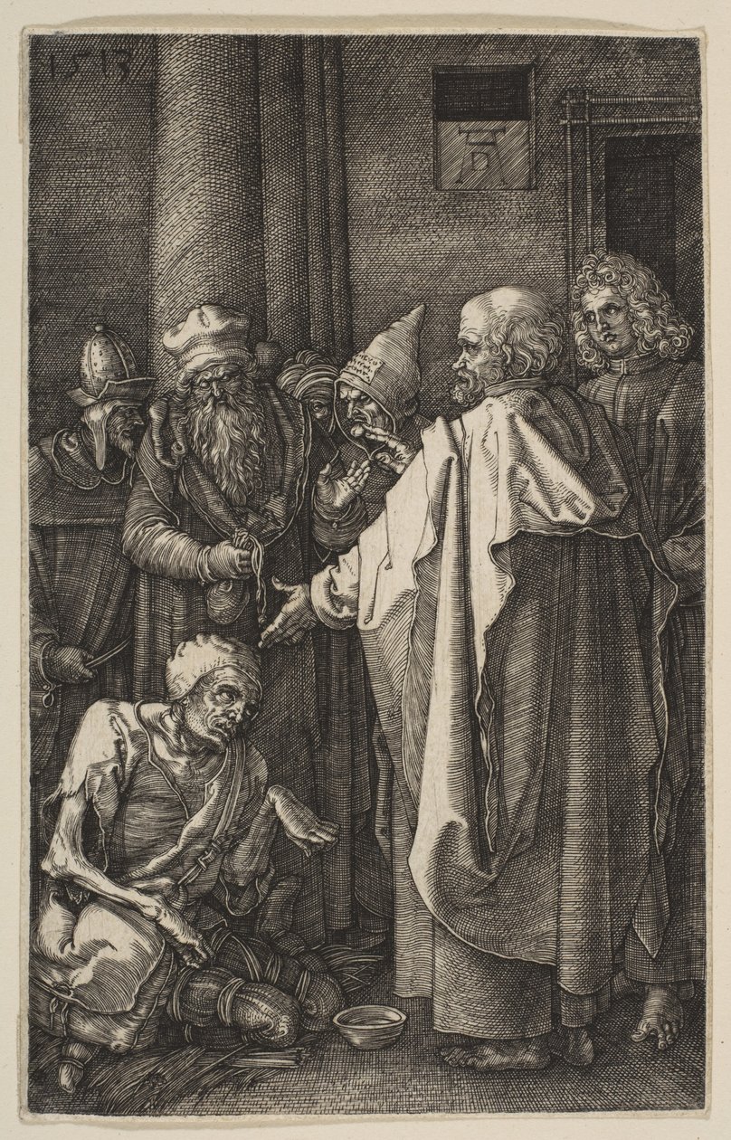 Sankt Petrus och Sankt Johannes vid tempelporten, ur ”Passionen” av Albrecht Dürer
