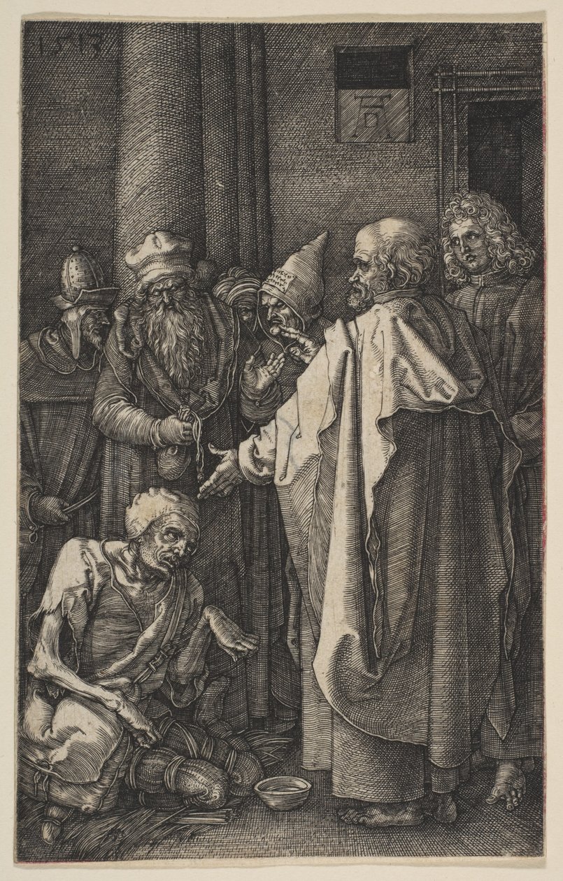 Sankt Petrus och Sankt Johannes vid tempelporten, ur ”Passionen” av Albrecht Dürer