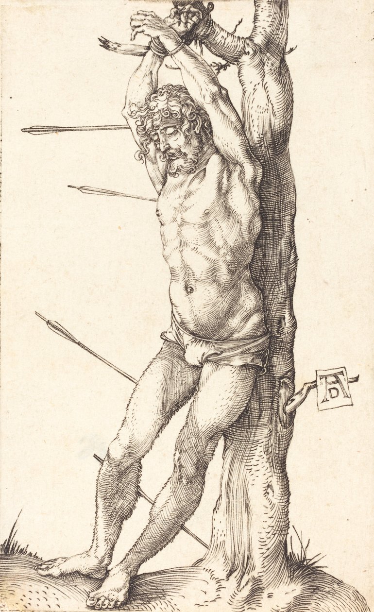 Saint Sebastian bunden till trädet, 15001501. av Albrecht Dürer
