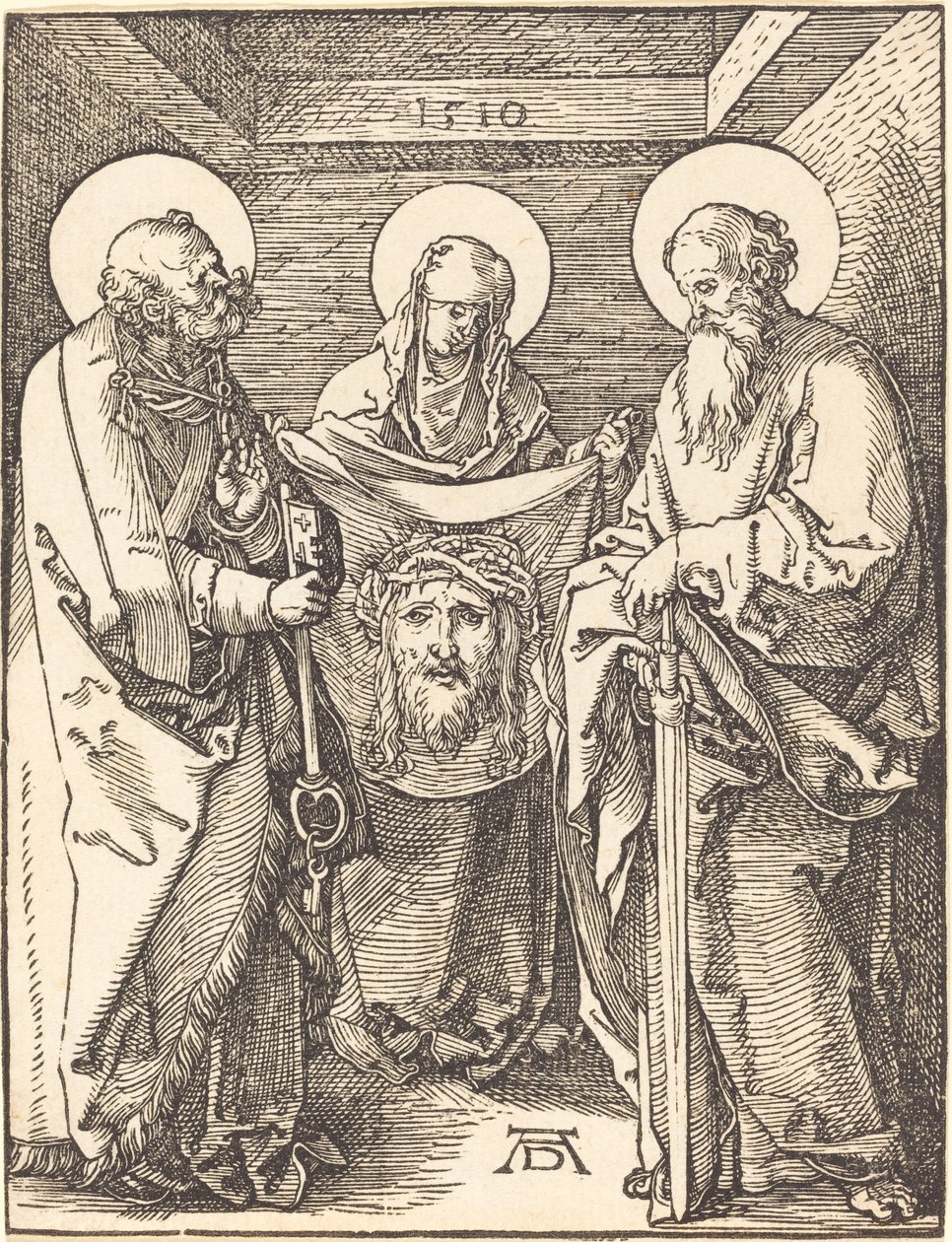 Saint Veronica mellan Saints Peter och Paul av Albrecht Dürer