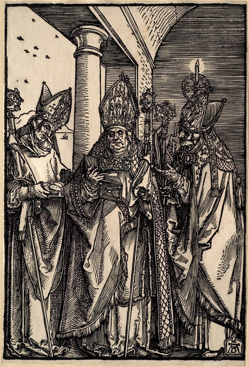 Helgonen Nikolaus, Ulrich och Erasmus av Albrecht Dürer
