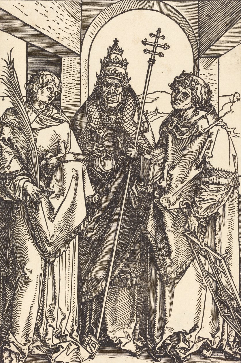 De heliga Stephen, Sixtus och Lawrence, förmodligen ca. 15041505. av Albrecht Dürer