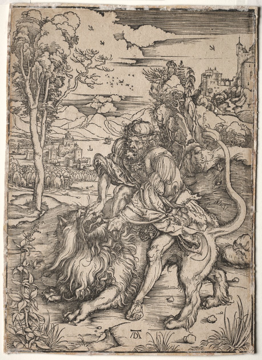 Simson dödar lejonet, ca. 1496-1497. av Albrecht Dürer