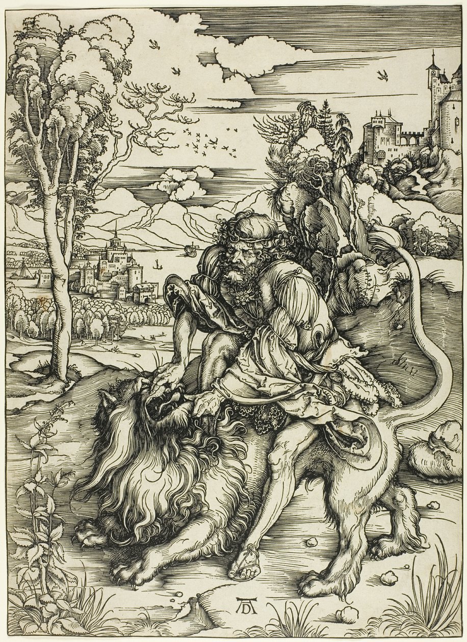 Simson river lejonet av Albrecht Dürer