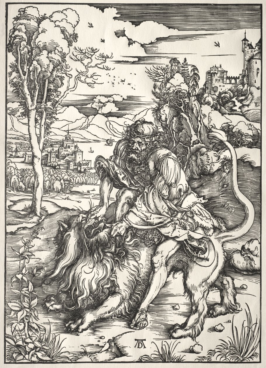 Samson och lejonet av Albrecht Dürer