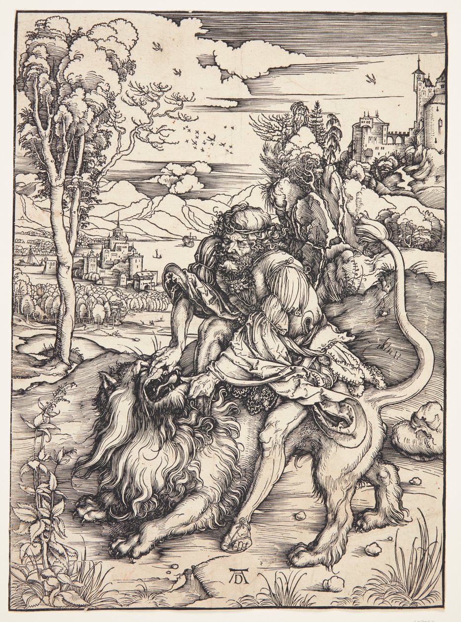 Samson som sliter sönder lejonet av Albrecht Dürer