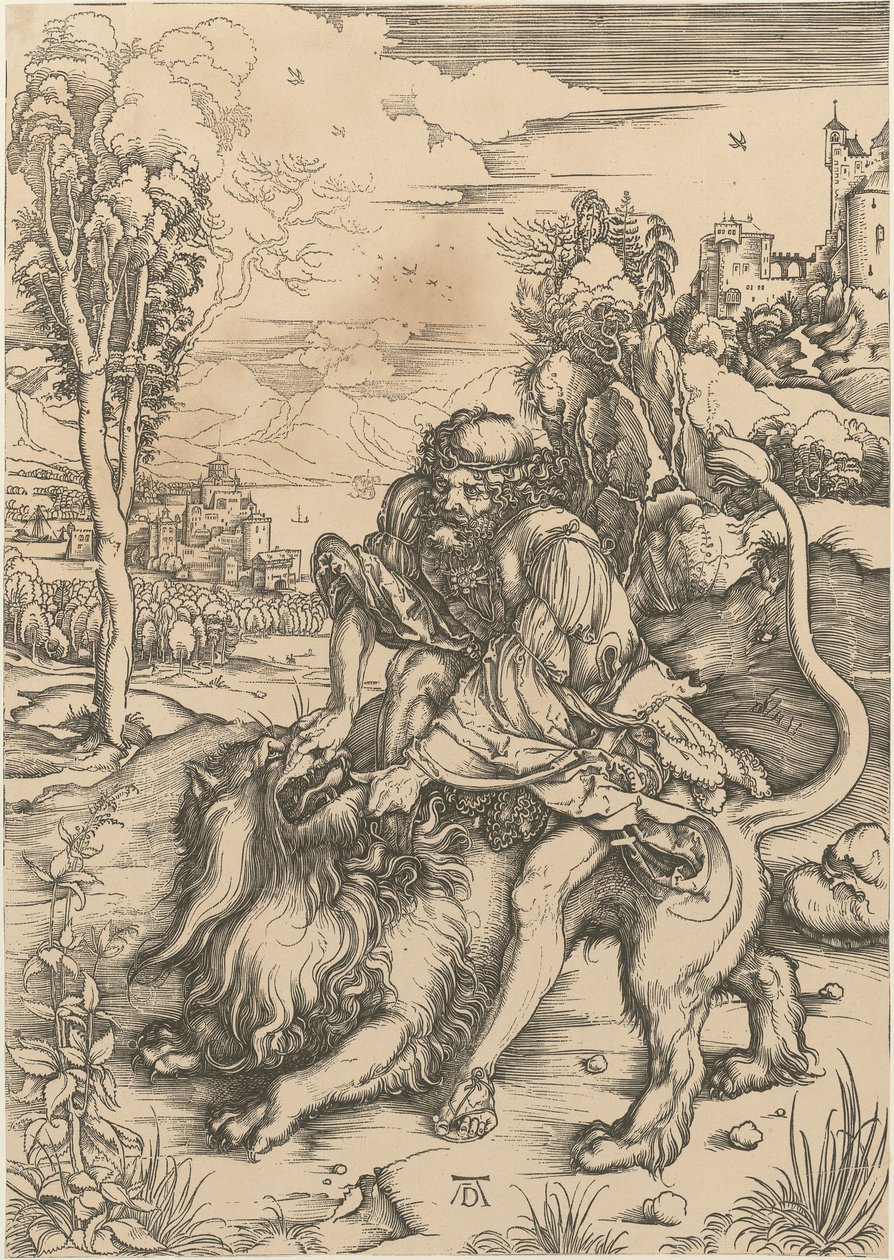 Samson dödar lejonet av Albrecht Dürer