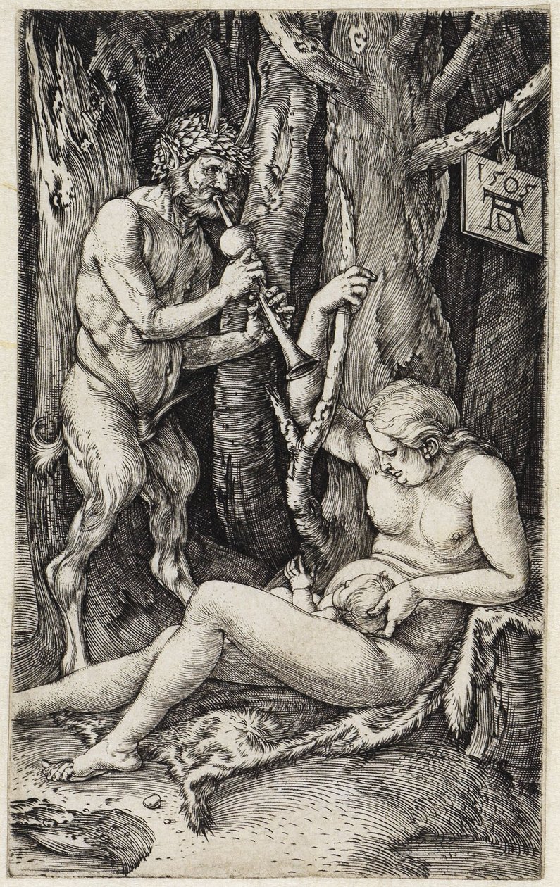 Satyr och nymf (Satyrfamiljen) av Albrecht Dürer
