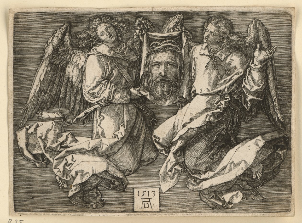 Veronikas svetteduk, hållen av två änglar av Albrecht Dürer