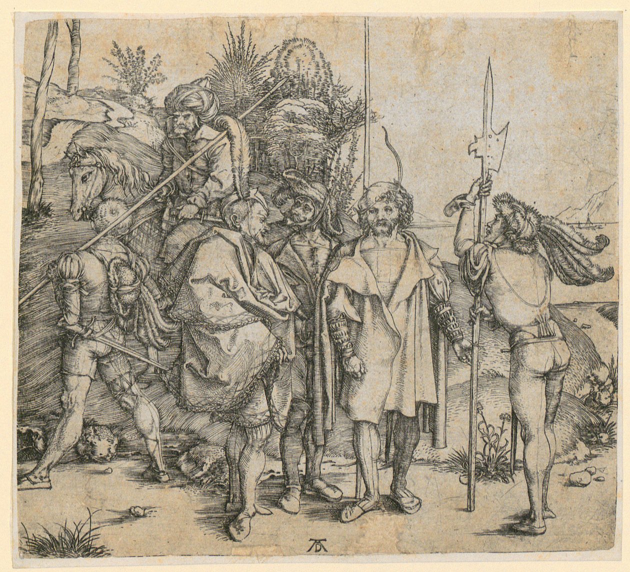 Sex krigsfolk av Albrecht Dürer