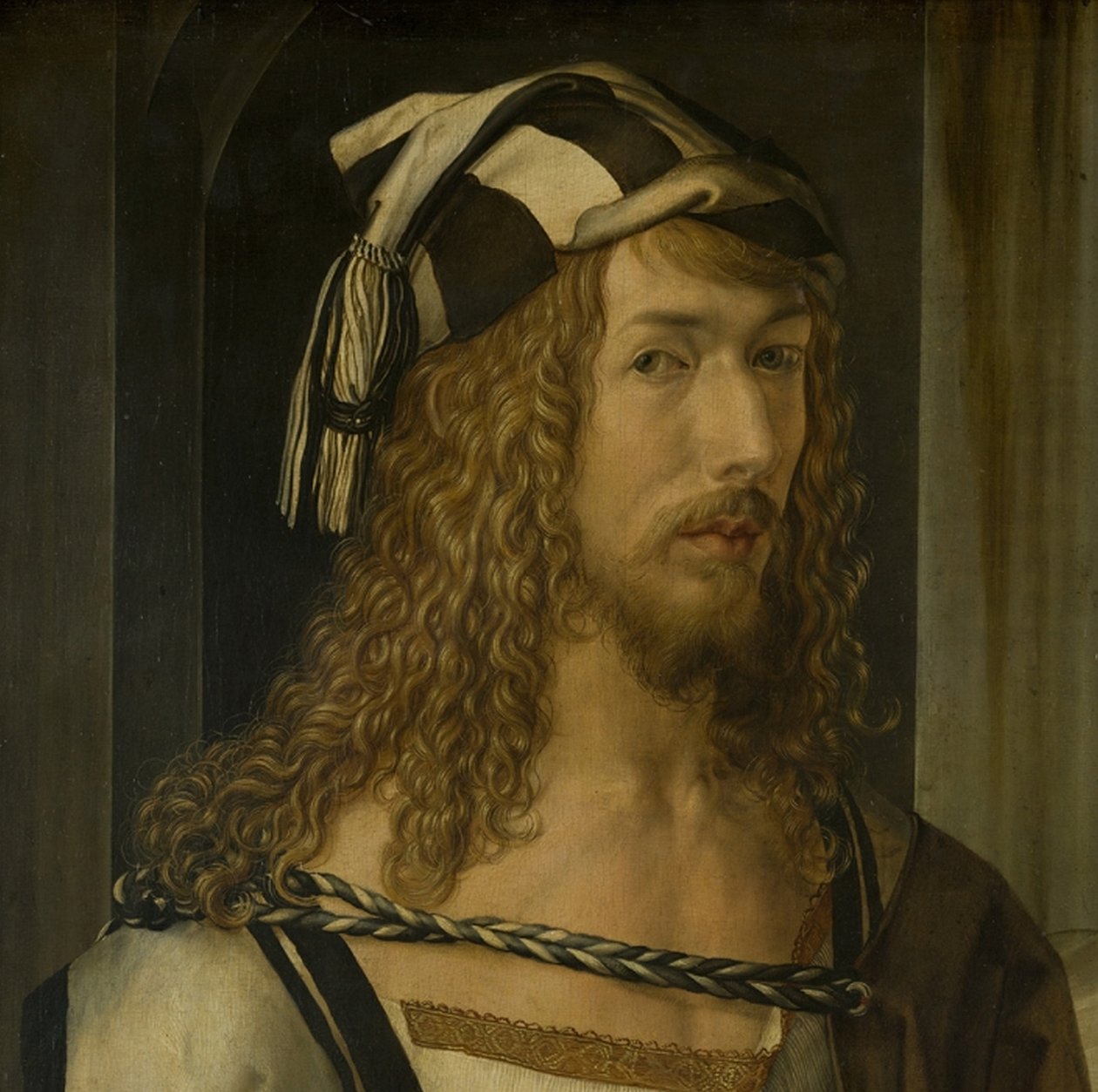 Självporträtt (Madrid), huvuddetalj av Albrecht Dürer