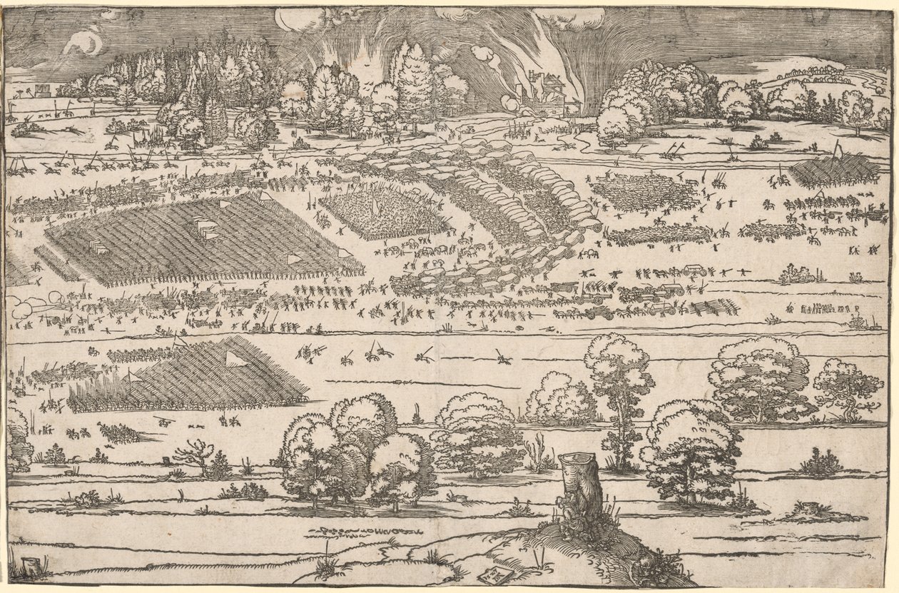 Belägring av en fästning: Vänster del. av Albrecht Dürer