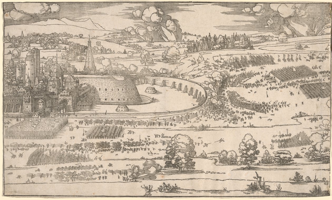 Belägring av en fästning: Höger del. av Albrecht Dürer