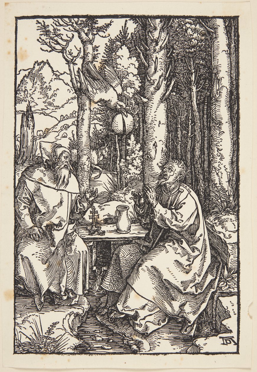 St. Anthony besöker St. Paul i öknen av Albrecht Dürer