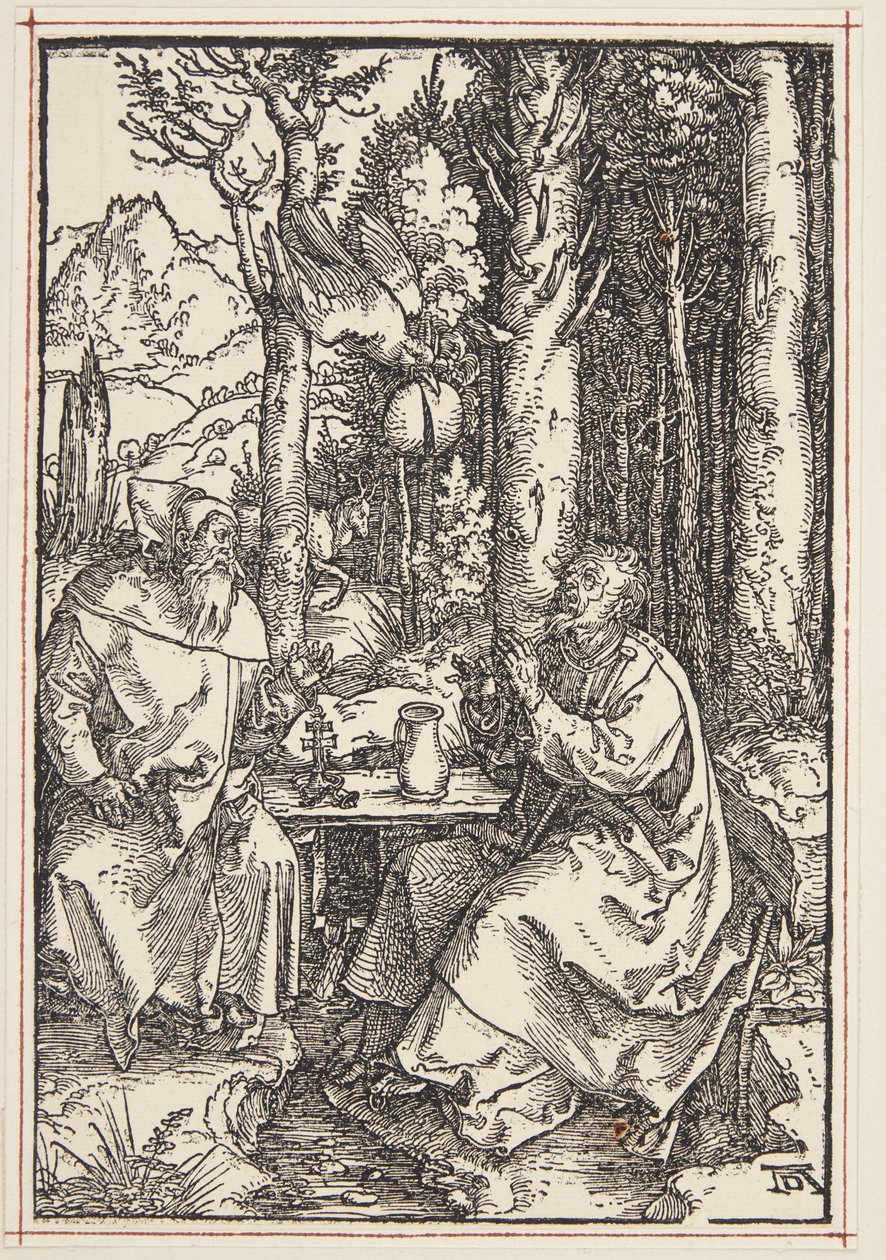 St. Anthony besöker St. Paul i öknen av Albrecht Dürer
