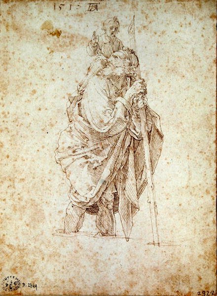 St. Christopher som bär Kristus, 1515 av Albrecht Dürer
