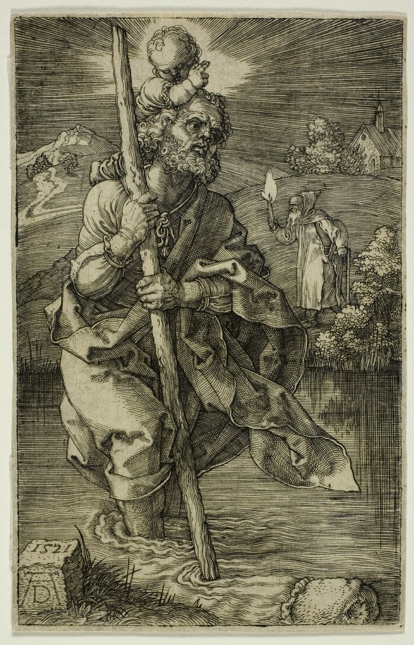 St. Christopher vänder mot höger av Albrecht Dürer
