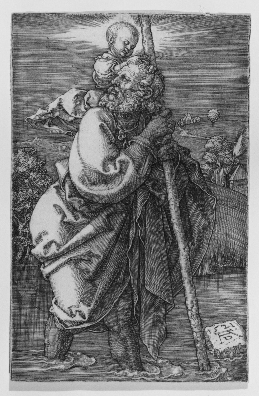 Sankt Kristoffer, vänd åt vänster av Albrecht Dürer