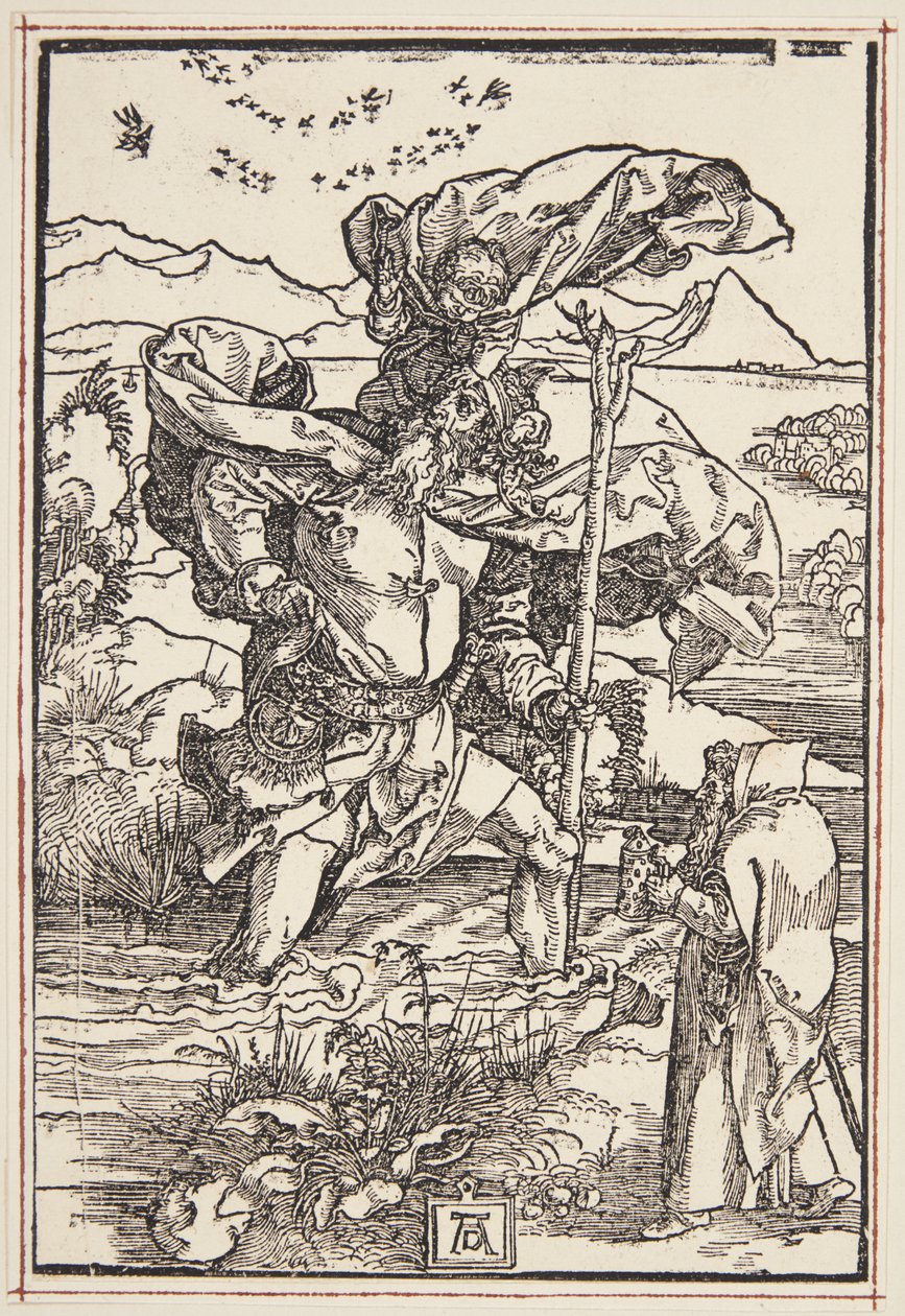 St Christopher i vildmarken med en flygning av fåglar av Albrecht Dürer