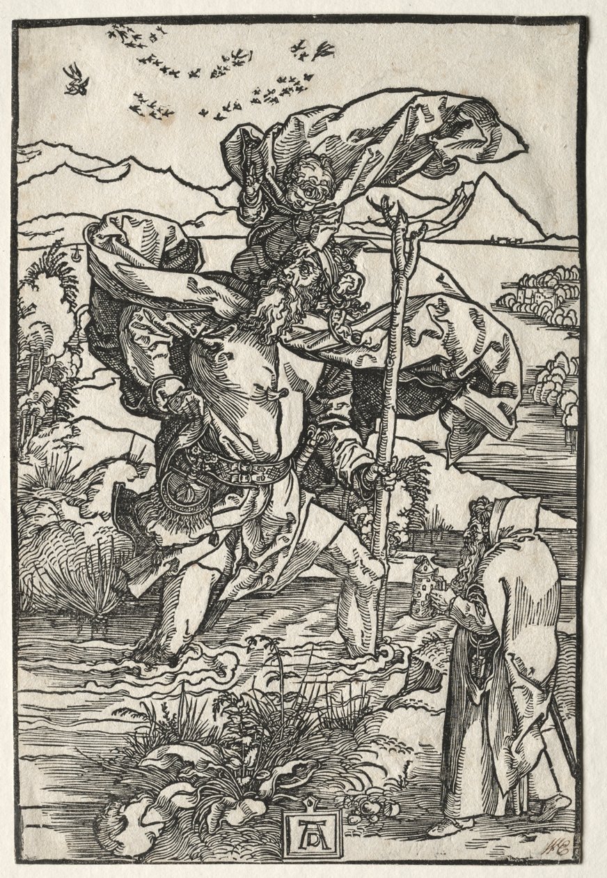 St. Christopher med fåglarna, ca. 1501-1504. av Albrecht Dürer