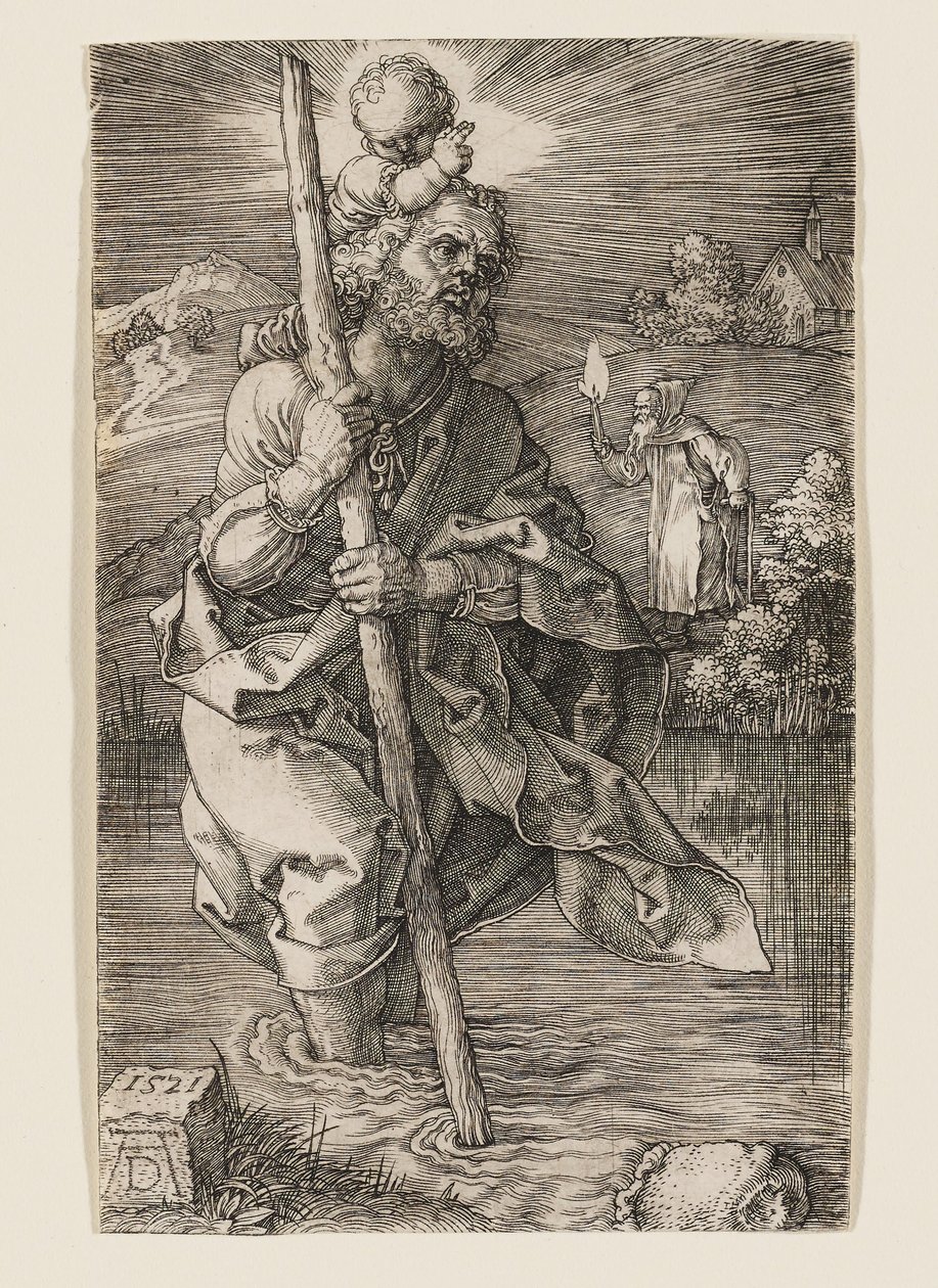 Sankt Kristoffer med huvudet vänt åt höger av Albrecht Dürer