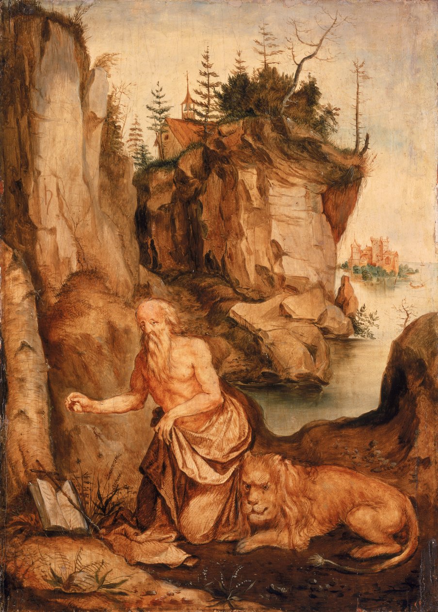 St Hieronymus och lejonet, ca 1500 av Albrecht Dürer