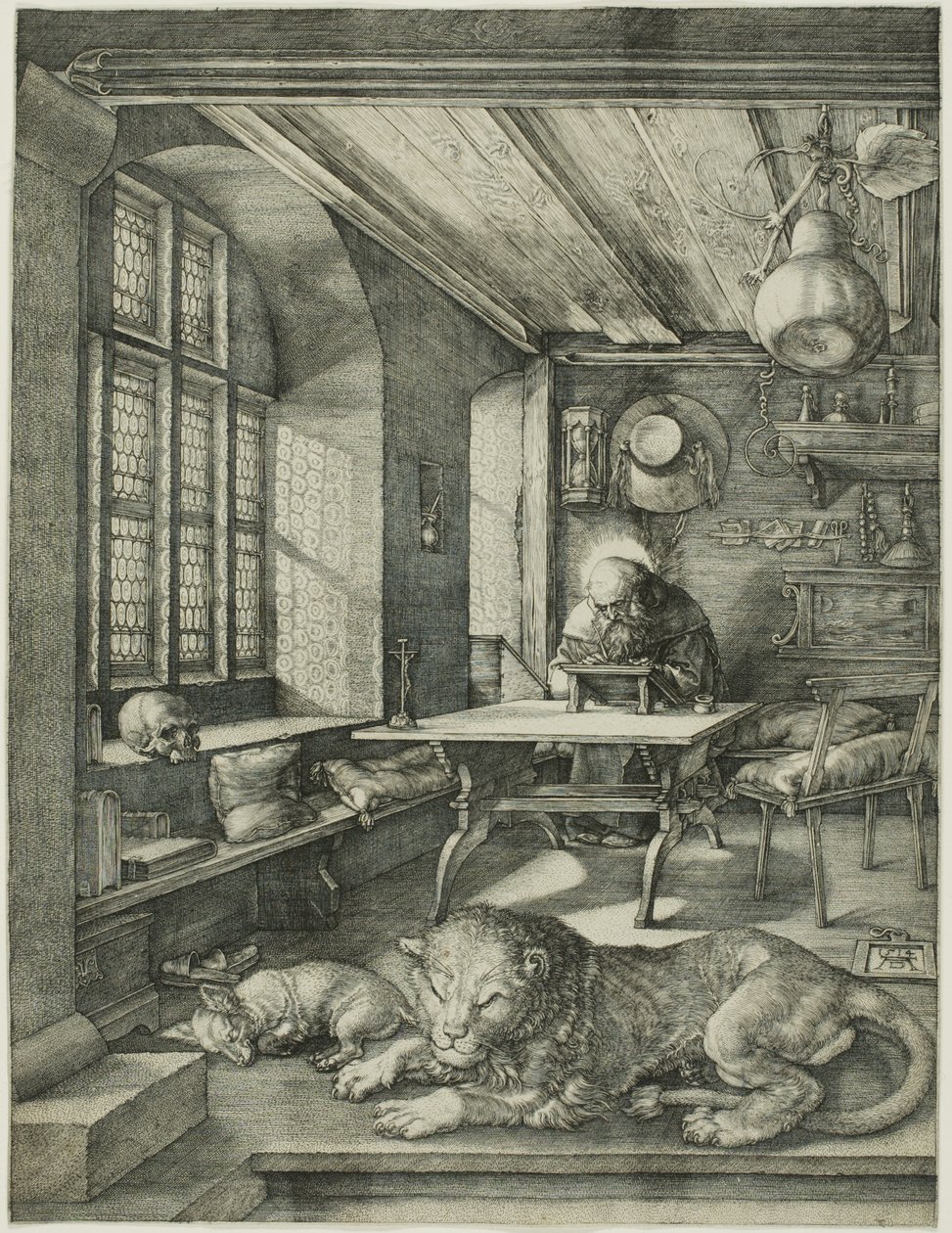 St. Hieronymus i hans studie av Albrecht Dürer