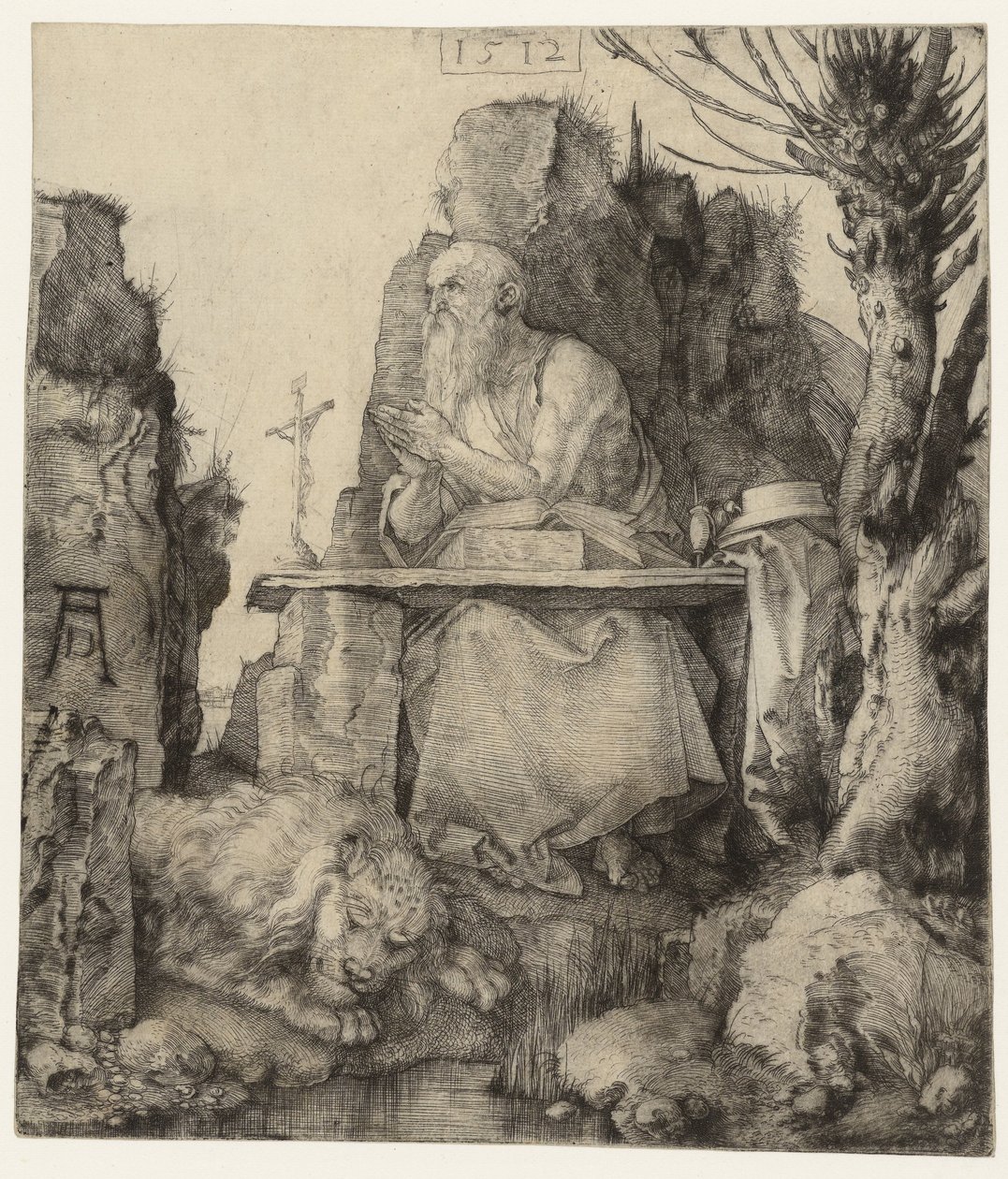 St Jerome i vildmarken Saint Hieronymus i vildmarken av Albrecht Dürer
