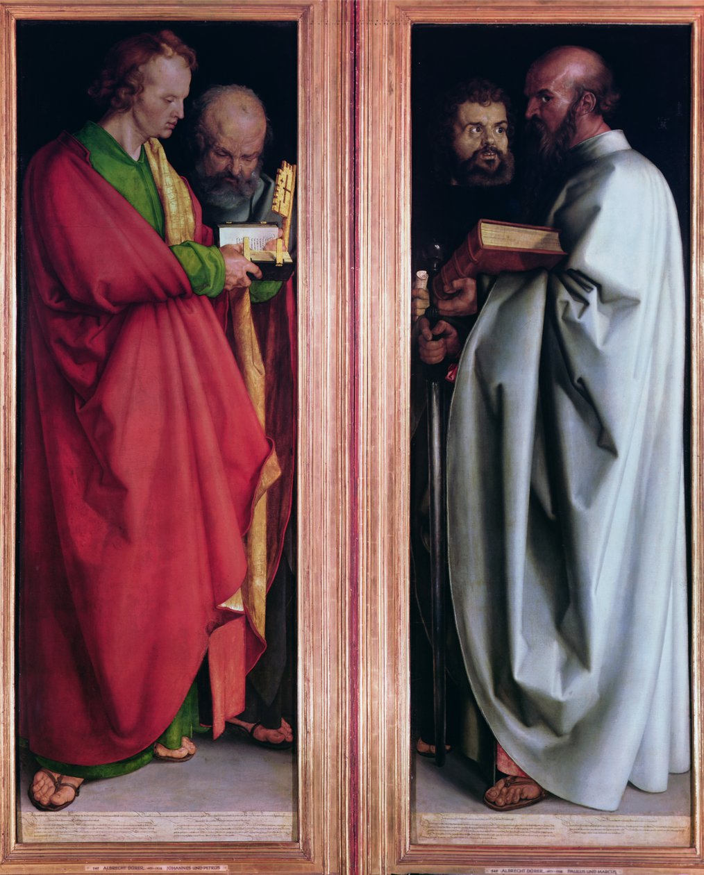 St. John med St. Peter och St. Paul med St. Mark, 1526 av Albrecht Dürer