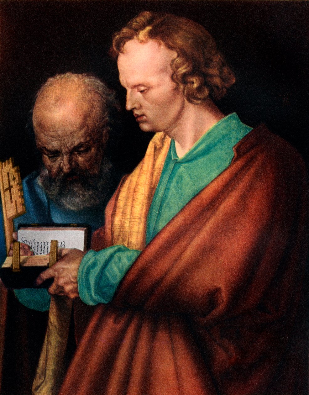 St John med St Peter, detalj, 1526, 1936 av Albrecht Dürer