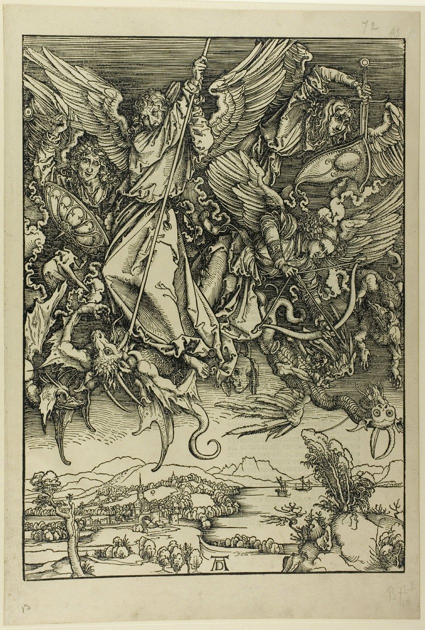 St. Michael Fighting the Dragon, från The Apocalypse av Albrecht Dürer
