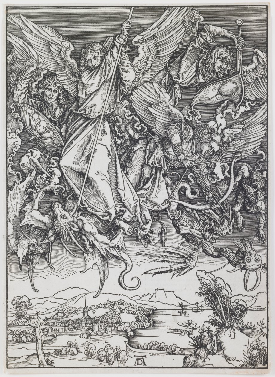 St. Michael Fighting the Dragon, från serien "The Apocalypse" av Albrecht Dürer