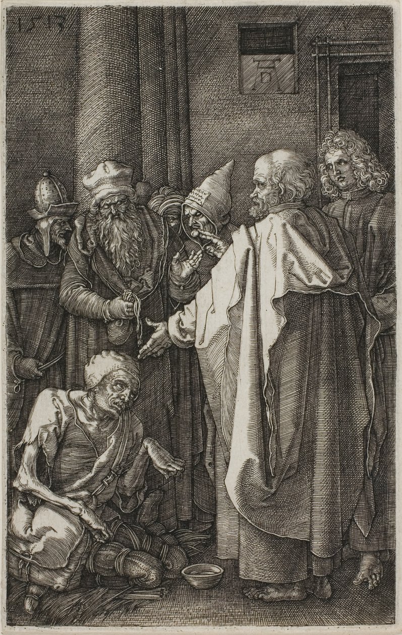 St. Peter och St. John Healing the Cripple, från The Engraved Passion av Albrecht Dürer