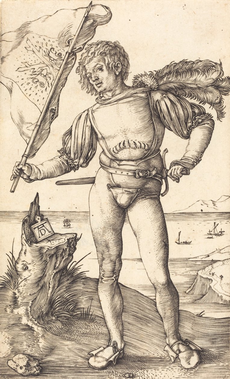 Fanebärare, ca. 15021503. av Albrecht Dürer