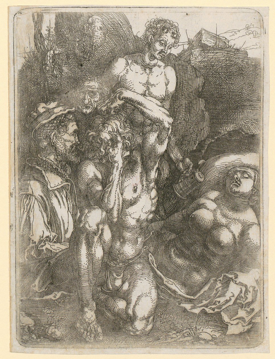 Studieblad med fem figurer av Albrecht Dürer