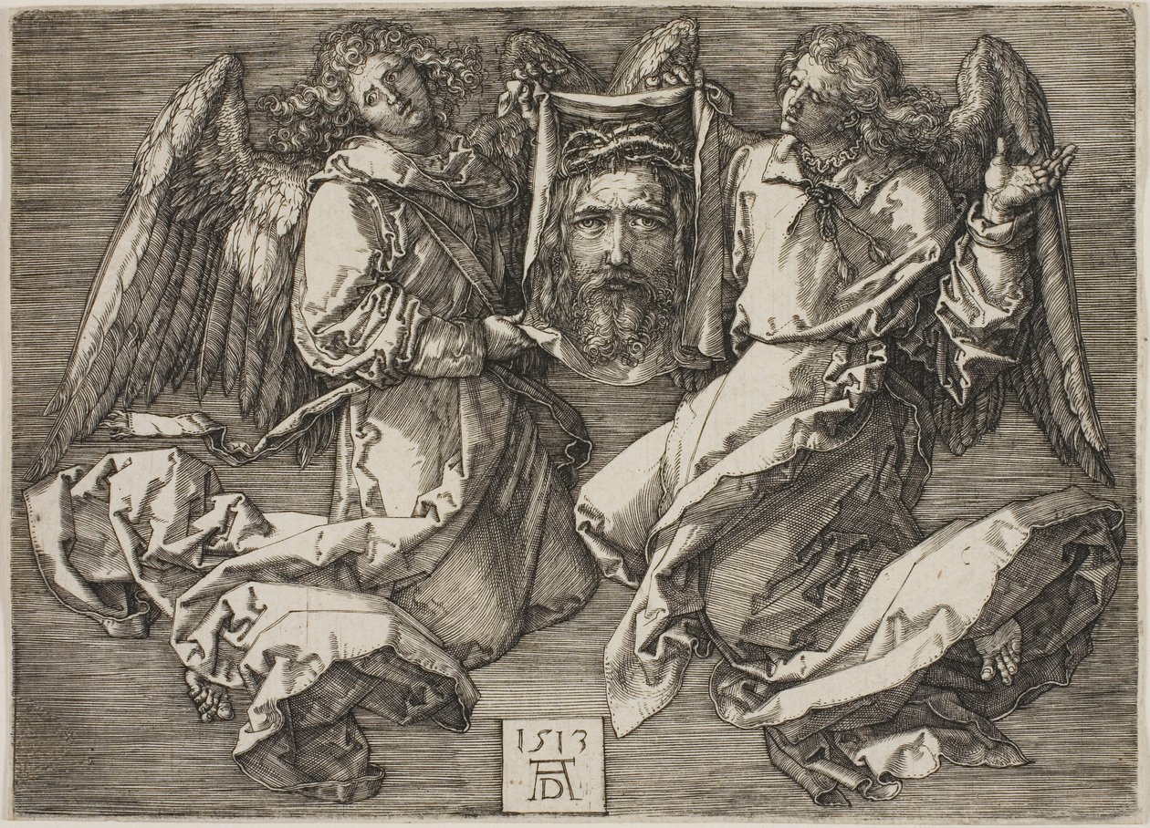 Sudarium visas av två änglar av Albrecht Dürer
