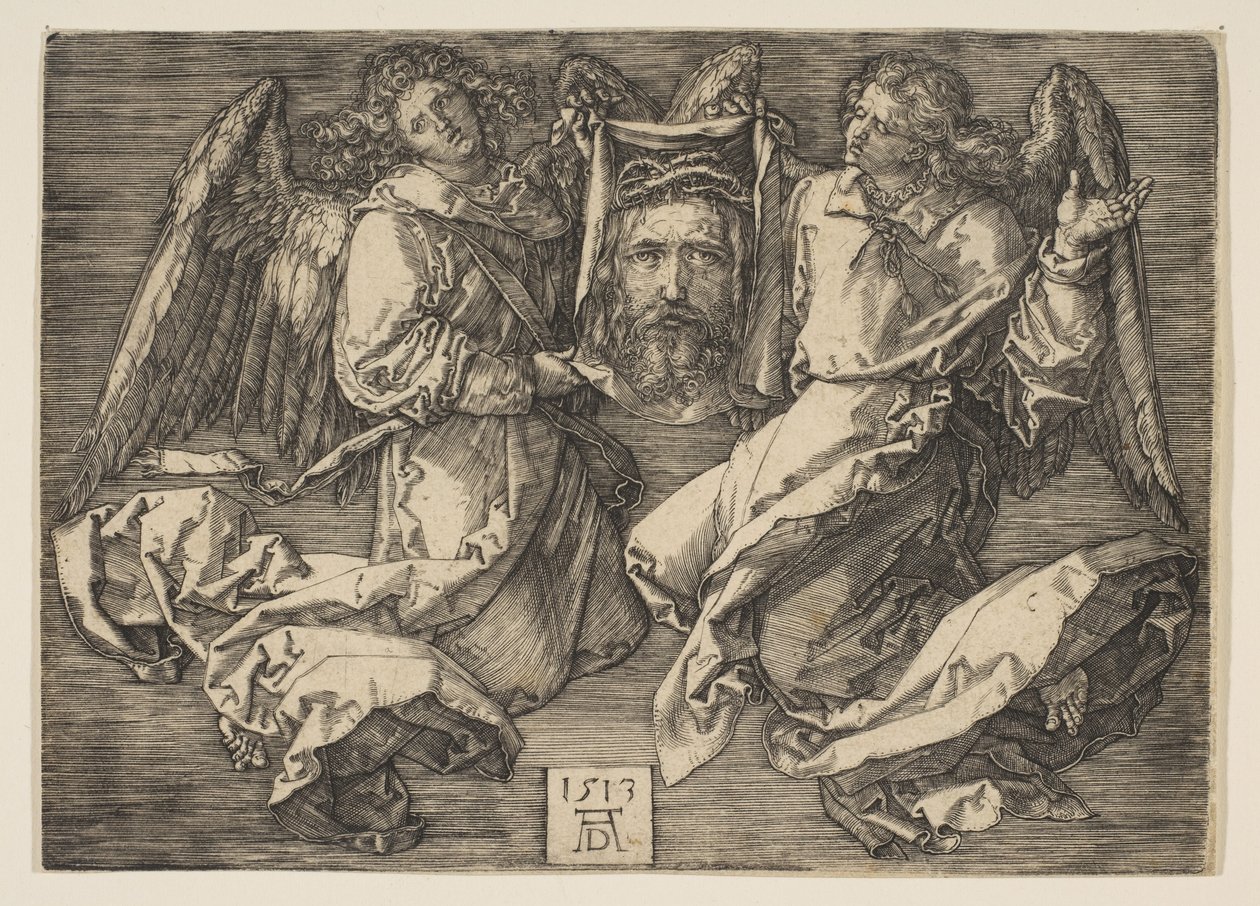 Svetteduk hållen av två änglar av Albrecht Dürer