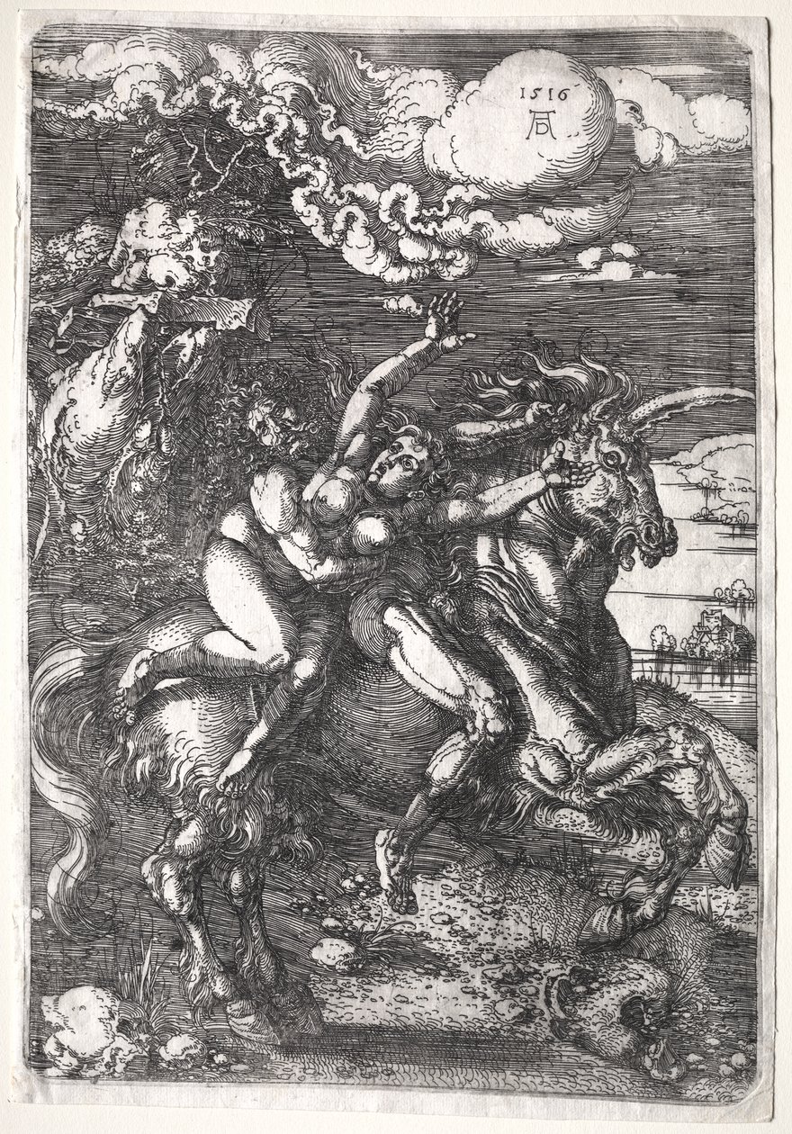 Bortförandet på en enhörning av Albrecht Dürer